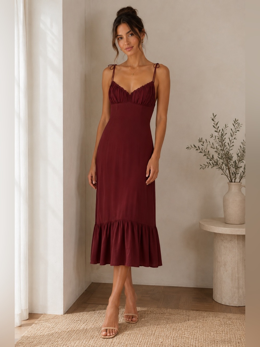 Reformation Embry Dress in Plum! Size 10! Brand new with tags! Sold out online!